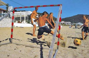 Beachsoccer in Agios Georgios